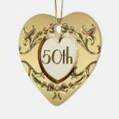 50e Jubileum of 50e geboortedag Keramisch Ornament (Links)