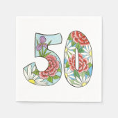 50e Jubileum of Birthday Paper Napkins Servet (Voorkant)