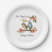 50e Jubileum of een jaar gepersonaliseerd Papieren Bordje (Voorkant)