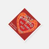 50e Jubileum of elk jaar leuk rood hart feest Servetten (Hoek)