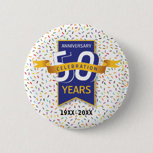 50e JUBILEUM ontwerp Ronde Button 5,7 Cm