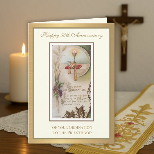 50e Jubileum Ordination Chalice Elegant Kaart