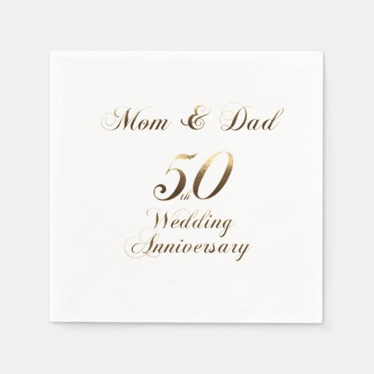 50e Jubileum Ouders Golden Wedding Servet (Voorkant)