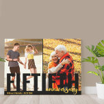 50e Jubileum Overmaatse Typografie 2 Foto Canvas Afdruk<br><div class="desc">Creëer uw eigen unieke 50th Wedding Jubileum galerij verpakt canvas met 2 van uw favoriete afbeeldingen. Het fotomalplaatje is klaar voor u om uw foto's (die in portretformaat worden getoond) te uploaden en u kunt met uw namen en trouwdatum verder personaliseren. Het ontwerp kenmerkt moderne overmaatse typografie en borstelmanuscript in...</div>