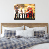 50e Jubileum Overmaatse Typografie 2 Foto Canvas Afdruk (Insitu (Slaapkamer))