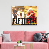 50e Jubileum Overmaatse Typografie 2 Foto Canvas Afdruk (Insitu (Woonkamer))