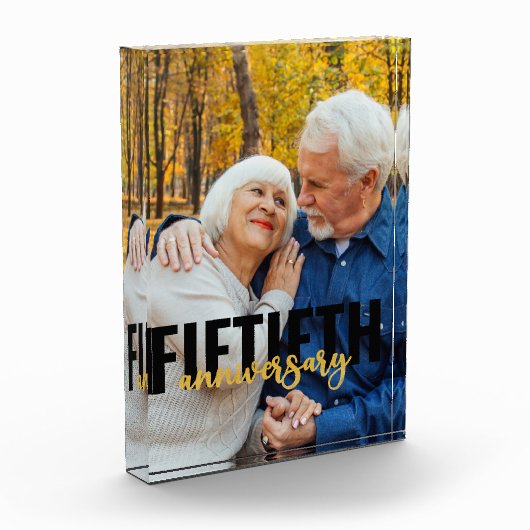 50e Jubileum Oversized Typografie Overlay Fotoblokken (Links)