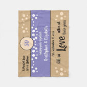 50e Jubileum paarse en gouden nog steeds verliefd Fleece Deken (Voorkant)