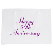 50e Jubileum Paarse tekst Sjabloon Gift Bag Groot Cadeauzakje (Voorkant)