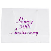 50e Jubileum Paarse tekst Sjabloon Gift Bag Groot Cadeauzakje (Achterkant)
