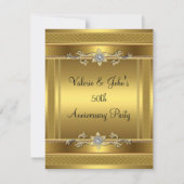 50e Jubileum partij bij de gouden diamantjuweel Kaart (Voorkant)