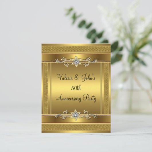 50e Jubileum partij bij de gouden diamantjuweel Kaart (Staand voorkant)