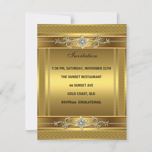 50e Jubileum partij bij de gouden diamantjuweel Kaart (Achterkant)