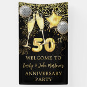 50e Jubileum partij bij de goudwedstrijd Champagne Spandoek (Verticaal)