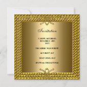 50e Jubileum-partij Elegant Gold Art Deco Kaart (Achterkant)