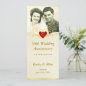 50e Jubileum Partij Foto-uitnodigingen Kaart (Staand voorkant)