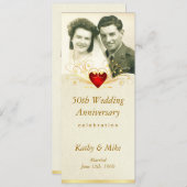 50e Jubileum Partij Foto-uitnodigingen Kaart (Voorkant / Achterkant)