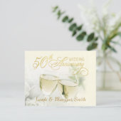 50e Jubileum partij - Ivory RSVP-antwoordkaarten RSVP Kaartje (Staand voorkant)