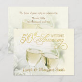 50e Jubileum partij - Ivory RSVP-antwoordkaarten RSVP Kaartje (Voorkant / Achterkant)