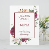 50e Jubileum Partij - Ontvangst Menu (Staand voorkant)