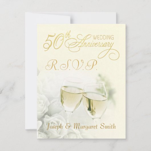50e Jubileum-partij - RSVP-antwoordkaarten RSVP Kaartje (Voorkant)