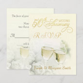 50e Jubileum-partij - RSVP-antwoordkaarten RSVP Kaartje (Voorkant / Achterkant)