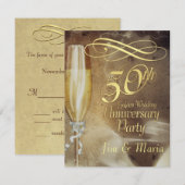 50e Jubileum-partij - RSVP-antwoordkaarten RSVP Kaartje (Voorkant / Achterkant)