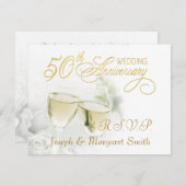 50e Jubileum-partij - RSVP-antwoordkaarten RSVP Kaartje (Voorkant / Achterkant)