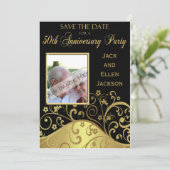 50e Jubileum Partij sparen de Datum met Foto Save The Date (Staand voorkant)