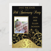 50e Jubileum Partij sparen de Datum met Foto Save The Date (Voorkant / Achterkant)