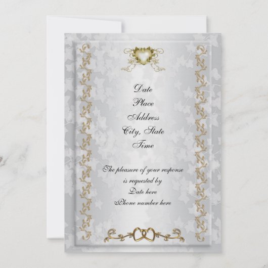 50e Jubileum partijenuitnodiging Victoriaans engel Kaart (Achterkant)