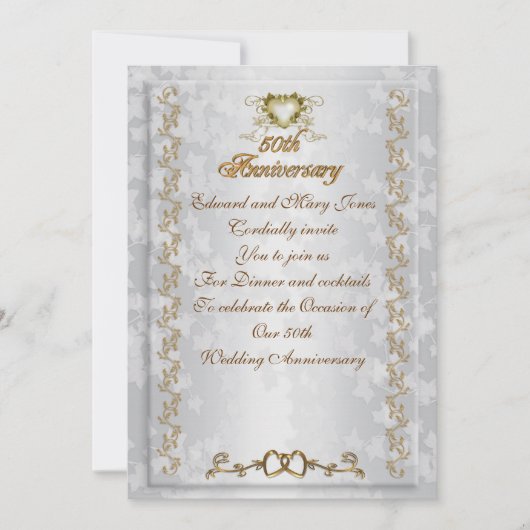 50e Jubileum partijenuitnodiging Victoriaans engel Kaart (Voorkant)