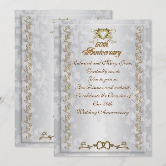 50e Jubileum partijenuitnodiging Victoriaans engel Kaart (Voorkant / Achterkant)