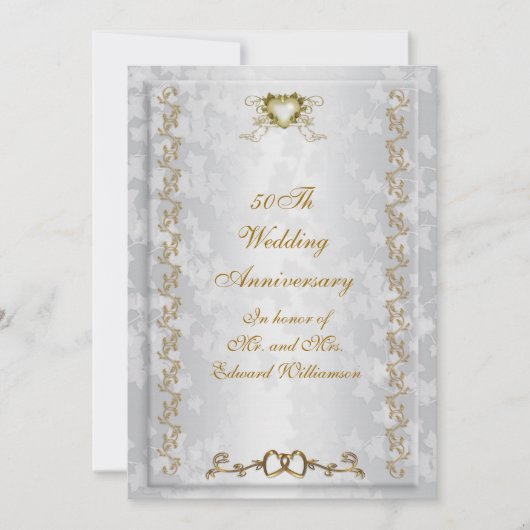 50e Jubileum partijenuitnodiging Victoriaans engel Kaart (Voorkant)