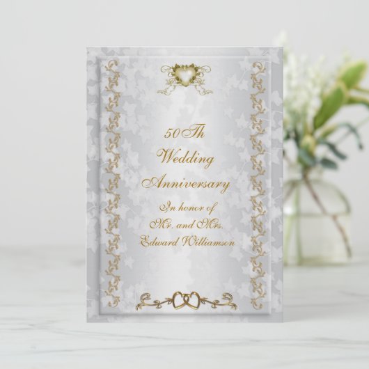 50e Jubileum partijenuitnodiging Victoriaans engel Kaart (Staand voorkant)