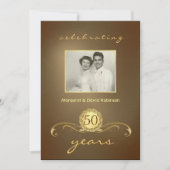 50e Jubileum partijuitnodiging -  goud Kaart (Voorkant)