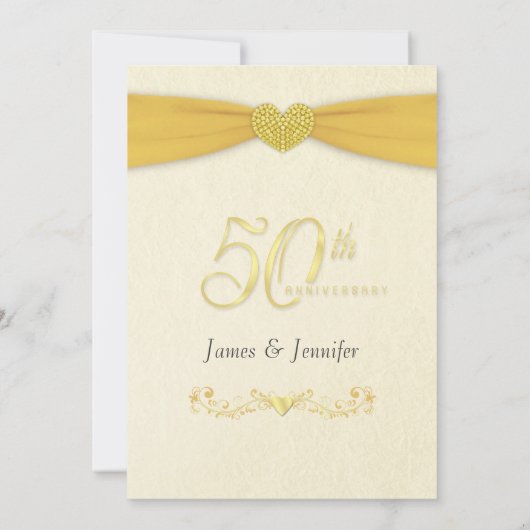 50e Jubileum partijuitnodiging -  goud Kaart (Achterkant)