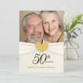 50e Jubileum partijuitnodiging - Klassiek verhaal Kaart (Staand voorkant)