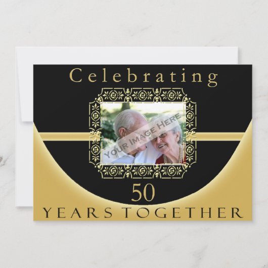 50e Jubileum partijuitnodiging met foto Kaart (Voorkant)