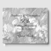 50e Jubileum Party White Flowers and Lace Gastenboek (Voorkant)