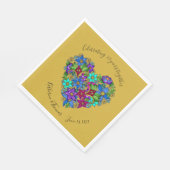 50e Jubileum Partyware, Bloemenhart, Aangepast Servet (Hoek)