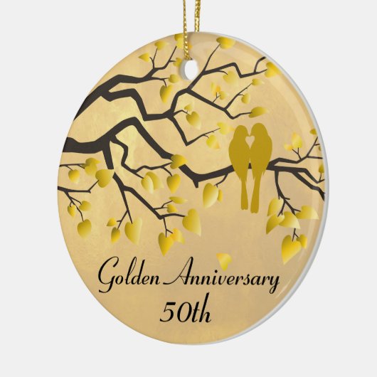 50e Jubileum persoonlijke feestdag Keramisch Ornament (Links)