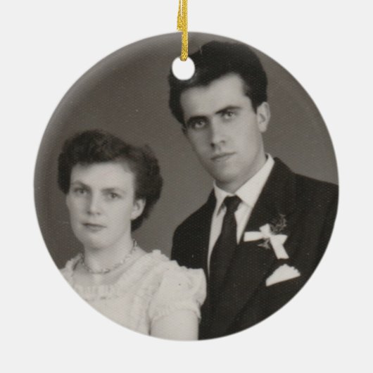 50e Jubileum Photo Keepomwille Keramisch Ornament (Achterkant)