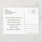 50e Jubileum Post Kaart Opslaan datums (Achterkant)