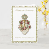 50e Jubileum Priest Elegant Chalice Floral Kaart (Gele Bloem)