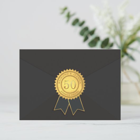 50e Jubileum-reactiekaart RSVP Kaartje (Staand voorkant)