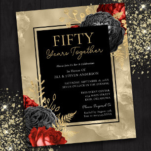 50e Jubileum Red Black Gold Floral