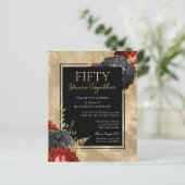 50e Jubileum Red Black Gold Floral (Staand voorkant)