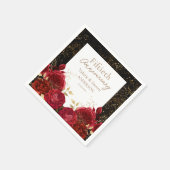 50e Jubileum Red Gold Floral Napkins Servet (Hoek)