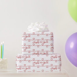 50e Jubileum Red Hearts Cadeaupapier